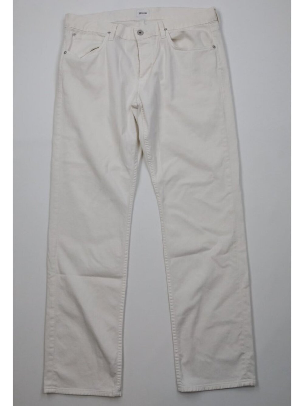 Hudson Jeans Mens 36x34 Byron Stretch Straight Leg Button Fly Denim Jeans White